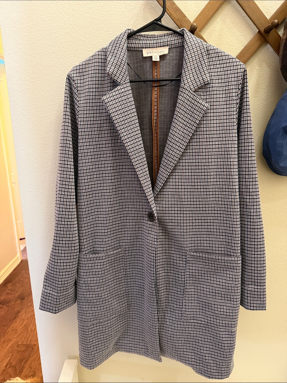 NWOT Philosophy Black, Brown, and White Houndstooth Jacket